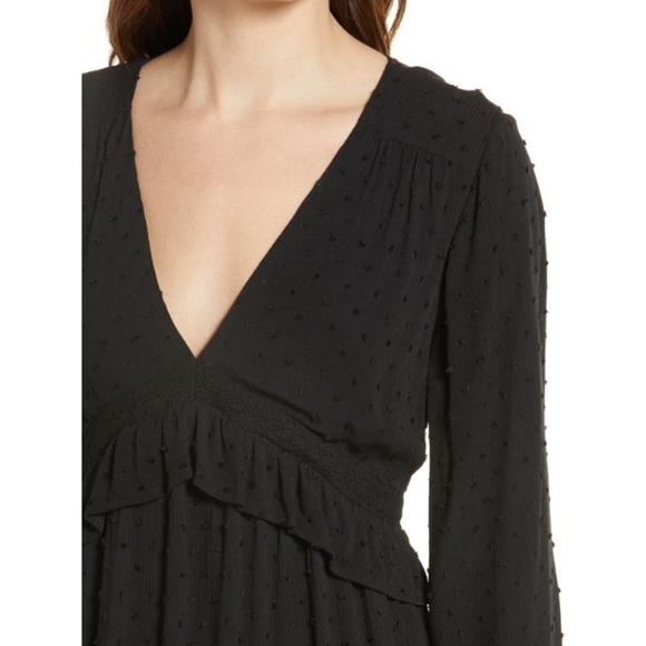 Paige Odelise Clip Dot V-Neck Long Sleeve Black Dress - Size Medium, NWT - Picture 7 of 16